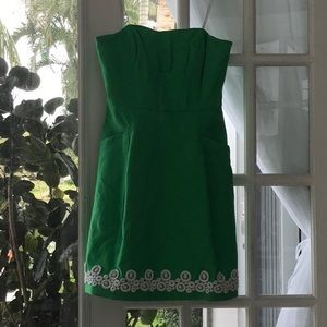 Lilly Pulitzer green strapless dress